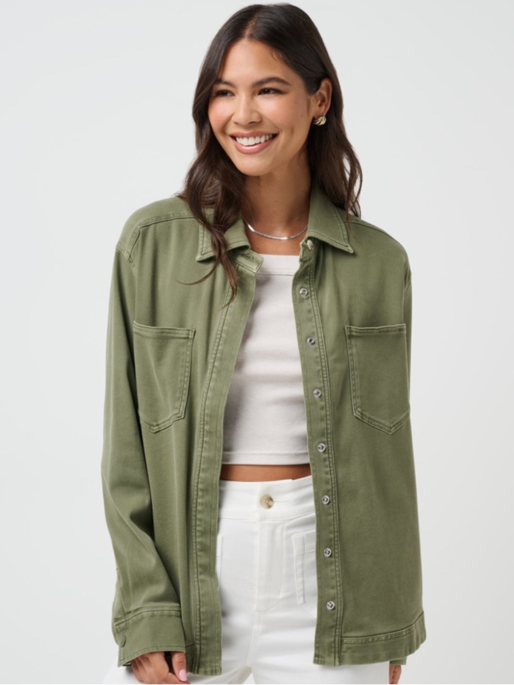 TravisMathew Everyday Button Down Utility Jacket Green Size Small NWT